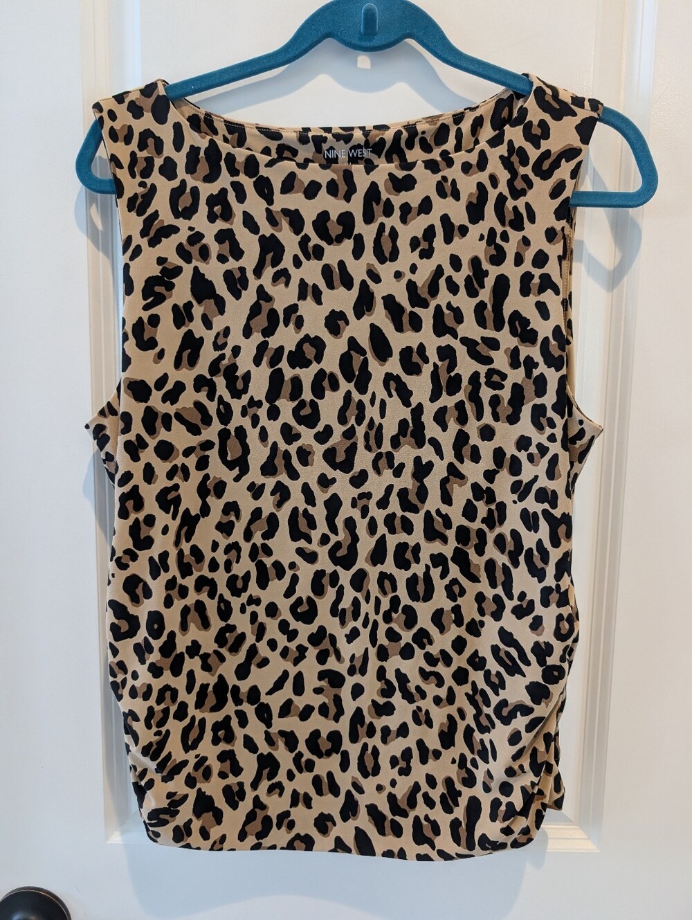 Nine West Tan and Black Leopard Print Sleeveless Camisole